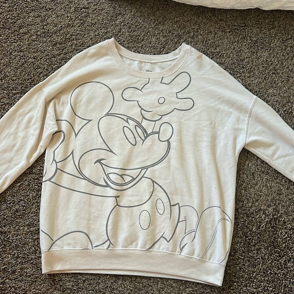 Mickey Mouse women’s M tan sweatshirt in used condition